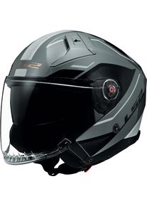 LS2 OF603 Infinity II Veyron, open face helmet , color: Matt Black/Dark Grey/Red , size: S