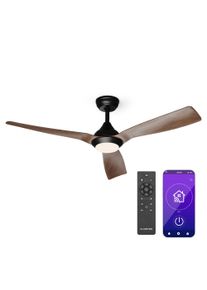 Klarstein Fiji Flow 2 v 1 Smart, stropní ventilátor, Ø 132 cm, stmívatelné LED světlo, dálkové ovládání, ovládání přes aplikaci, obousměrný provoz