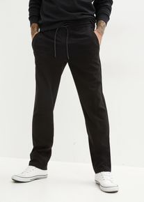 Strečové chino kalhoty bez zapínání Relaxed Fit Straight | Černá | Vel. 48 | bonprix