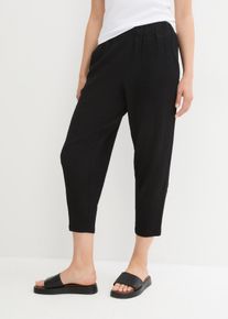 Žerzejov&eacute; kalhoty ze strukturovan&eacute;ho materi&aacute;lu | Čern&aacute; | Vel. 40/42 (M) | bonprix
