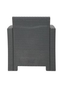 Bolero Sessel- Und Tischgeflecht-Set grau