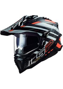 LS2 MX701 Explorer Carbon Edge, adventure helmet , color: Black/Orange/White , size: S