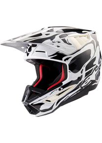 Alpinestars S-M5 Mineral, motocross helmet , color: Matt Black/White/Dark Grey , size: XS