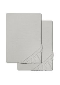 Double pack CloudComfort Basic fitted sheet jersey stretch silver gray 90 x 190 - 100 x 200 cm (2 pieces)