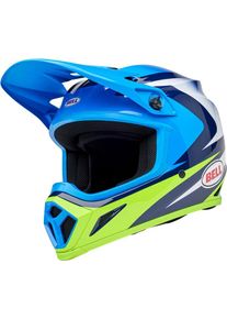 Bell MX-9 MIPS Jackal, motocross helmet , color: Light Blue/Blue/White/Neon-Green , size: L