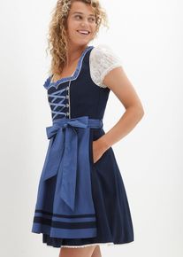 Dirndl a zástěra (2dílná souprava) | Modrá | Vel. 44 | bonprix