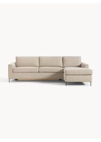 Rozkládací pohovka s matrací Cucita (3místná) Béžová Látka Š 274 cm, H 164 cm, pravé rohové provedení | Westwing Collection