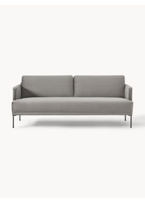 Sametová pohovka Fluente (3místná) Šedá Samet, Kov Š 196 cm, H 85 cm | Westwing Collection