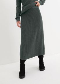 Pletená sukně lehce zvonová | Zelená | Vel. 48/50 (XL) | bonprix