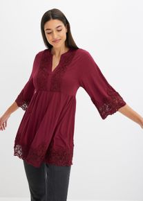 &Uacute;pletov&aacute; tunika z visk&oacute;zy | Červen&aacute; | Vel. 44/46 (L) | visk&oacute;za| bonprix