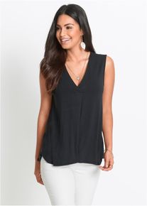 Top z měkk&eacute; visk&oacute;zov&eacute; směsi | Čern&aacute; | Vel. 32/34 (XS) | visk&oacute;za| bonprix