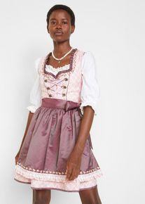 Dirndl se zástěrou délka nad kolena (2dílná soupr.) | Fialová | Vel. 34 | bonprix