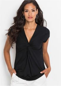 Tričko z visk&oacute;zov&eacute; směsi | Čern&aacute; | Vel. 32/34 (XS) | visk&oacute;za| bonprix