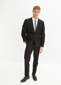4dílný oblek ve střihu Slim Fit: sako kalhoty košile kravata | Černá | Vel. 56 | bonprix
