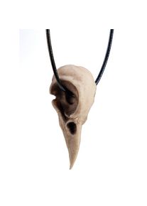 Pendentif crâne de corbeau avec bracelet en cuir