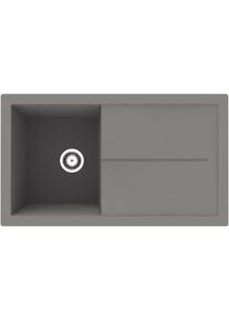respekta Cleveland Mineralite Einbauspüle mit 1 Becken, mit Abtropffläche, reversibel, grau (CLEVELAND86X50G)