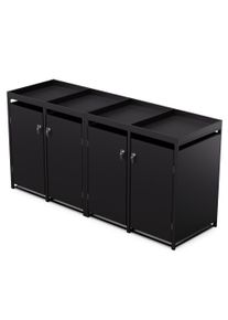 Blumfeldt BinSafe, box na odpadky, 4 odpadkové koše, 240 l, uzamykatelný, pozinkovaná ocel odolná vůči povětrnostním vlivům