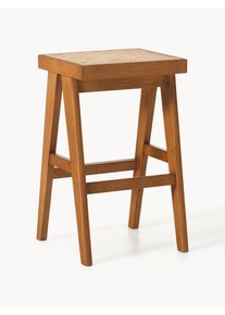 Barová židle s vídeňskou pleteninou Sissi Hnědá Dřevo, Ratan, Masivní dřevo Š 46 cm, V 75 cm | Westwing Collection