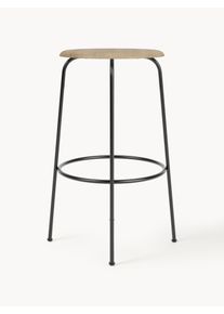 Audo Copenhagen Barová židle z kovu a dřeva Afteroom Béžová Dřevo, Kov Ø 50 cm, V 75 cm
