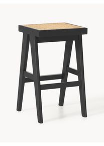 Barová židle s vídeňskou pleteninou Sissi Černá Dřevo, Ratan, Masivní dřevo Š 46 cm, V 75 cm | Westwing Collection