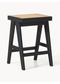 Barová židle s vídeňskou pleteninou Sissi Černá Dřevo, Ratan, Masivní dřevo Š 46 cm, V 65 cm | Westwing Collection