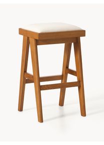 Barová židle s polstrováním Sissi Hnědá, Bílá Dřevo, Masivní dřevo Š 46 cm, V 75 cm | Westwing Collection