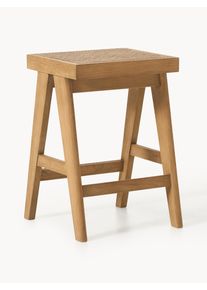 Barová židle s vídeňskou pleteninou Sissi Béžová Dřevo, Ratan, Masivní dřevo Š 46 cm, V 65 cm | Westwing Collection