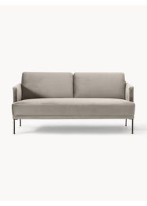 Sametová pohovka Fluente (2místná) Šedá Samet, Kov Š 166 cm, H 85 cm | Westwing Collection