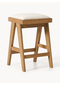 Barová židle s polstrováním Sissi Béžová, Bílá Dřevo, Masivní dřevo Š 46 cm, V 69 cm | Westwing Collection