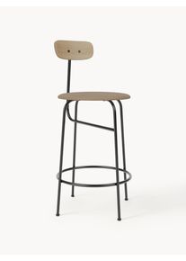 Audo Copenhagen Kožená barová židle s kovovým rámem Afternoon Béžová Kůže, Kov Š 48 cm, V 91 cm