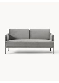 Sametová pohovka Fluente (2místná) Šedá Samet, Kov Š 166 cm, H 85 cm | Westwing Collection