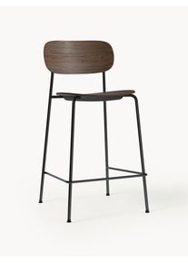 Audo Copenhagen Barová židle z kovu a dřeva Co Hnědá Dřevo, Kov Š 48 cm, V 94 cm