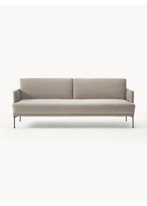 Sametová rozkládací pohovka Fluente (3místná) Šedá Samet, Kov Š 220 cm, H 88 cm | Westwing Collection