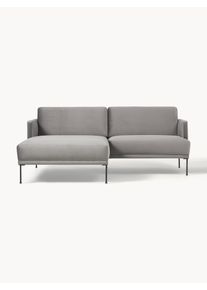 Malá rohová sametová pohovka Fluente Šedá Samet, Kov Š 198 cm, H 152 cm, levé rohové provedení | Westwing Collection