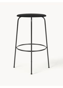 Audo Copenhagen Kožená barová židle s kovovým rámem Afteroom Černá Kůže, Kov Ø 50 cm, V 75 cm