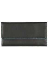 mywalit Tri-fold Zip Wallet Geldbörse Leder 17 cm schwarz