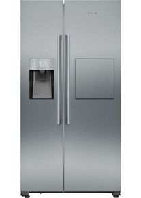 Siemens KA93GAIDP iQ500 Stand Side by Side Kombination, 90,8 cm breit, 560 L, Eis- und Wasserspender, Festwasseranschluss, Gebürsteter Stahl AntiFinge