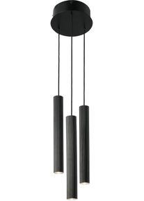 Nordlux Vico 3-Rondel Pendelleuchte, GU10, IP20, 3x5W, dimmbar, gerippte Oberfläche, Metall, schwarz (2412123003)