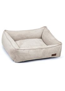 Designed by Lotte Gerippt Hundekorb, 65x60x20cm, hellgrau
