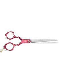 EHASO 18cm gerade Schere | Japan Stahl | Aluminiumgriff | Rot