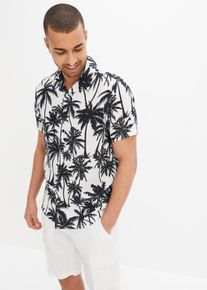 Košile s krátkým rukávem Slim Fit z viskózy | Bílá | Vel. 39/40 (M) | viskóza| bonprix