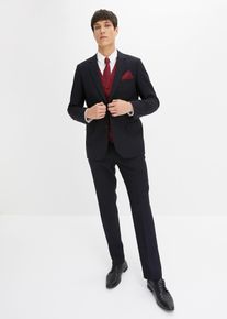 Svatební oblek Slim Fit s vestou a kravatou (5dílná souprava) | Černá | Vel. 52 | bonprix