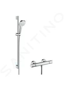 Hansgrohe Croma Select E Sprchový set Vario s termostatem, 3 proudy, sprchová tyč 900 mm, bílá/chrom 27082400