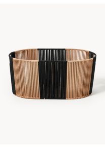 Ručně tkaný prádelní koš z provázku Gabe Hnědá, Černá Umělé vlakno Š 58 cm, V 26 cm | Westwing Collection