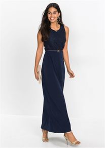 Dlouhé večerní šaty s páskem (2dílná souprava) | Modrá | Vel. 34 | bonprix