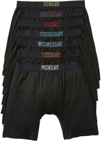 Dlouh&eacute; přil&eacute;hav&eacute; boxerky s bavlnou (7 ks v balen&iacute;) | Čern&aacute; | Vel. 10 (4XL) | bonprix