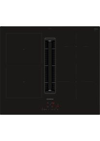 Siemens ED611BGA6 iQ300 Induktionskochfeld mit Dunstabzug+Flachkanal (ED611BS16E+HZ9VDSB4), 60cm breit, Rahmenlos aufliegend, schwarz