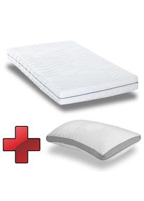 Ergonomik yatak 140x200 cm 7 bölgeli Supportho Premium, yükseklik 18 cm, sertlik seviyesi H2/H3 + Supportho jel etkili yastık 40 x 80 cm
