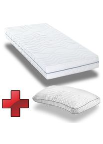 Supportho Premium ortopedik soğuk sünger yatak 80 x 200 cm, yükseklik 18 cm, sertlik seviyesi H2/H3 + Supportho viskoelastik konfor yastığı 40 x 80 cm