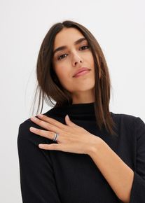 Prsten s kři&scaron;ť&aacute;lov&yacute;mi kameny ze skla | Stř&iacute;brn&aacute; | Vel. 20 | Nerezov&aacute; ocel| bonprix